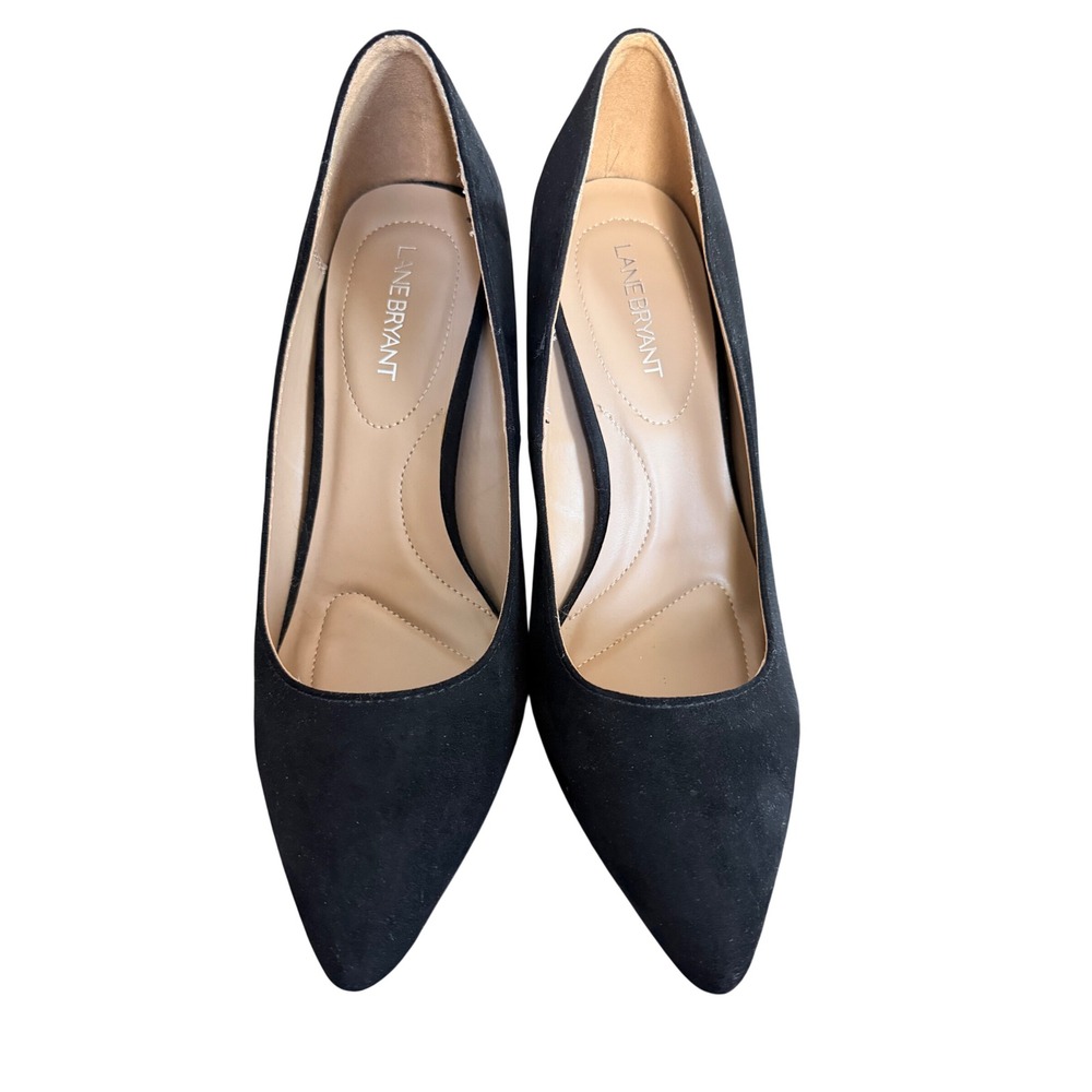 Torrid Women's 11W EUC Black Faux Suede Pointed Toe 4" Pumps | SKU SH0013